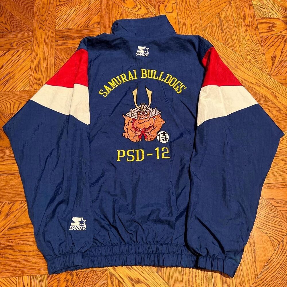Vintage 90s Starter Colorblock Red Bulldog Windbreaker
